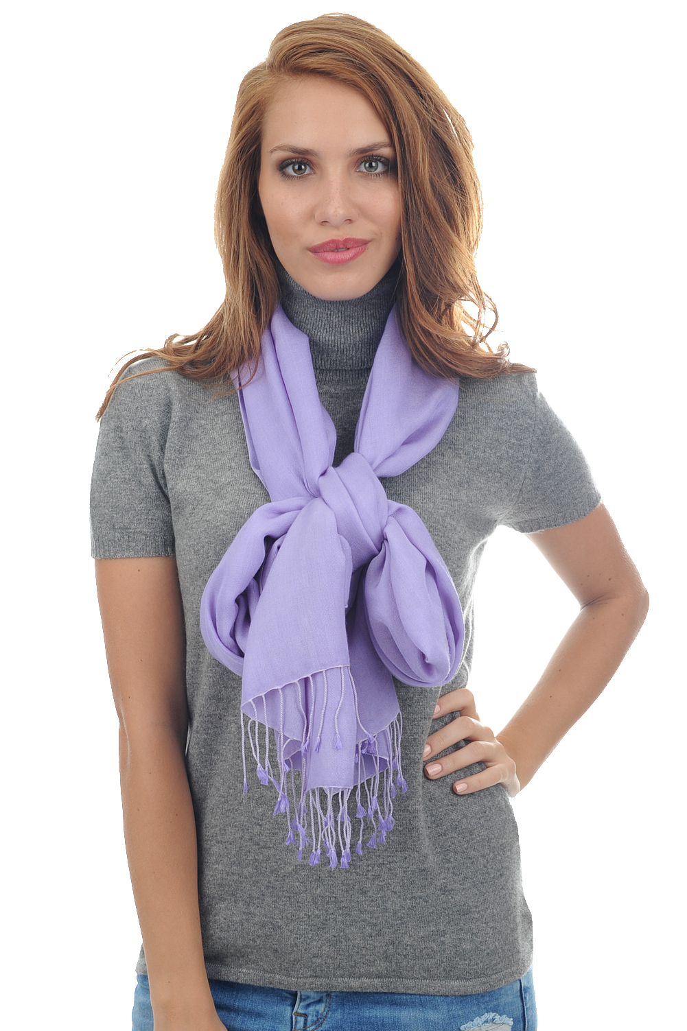 Cashmere & Silk men platine violet tulip 204 cm x 92 cm